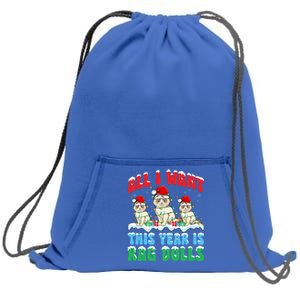 All I Want This Year Is Ragdoll Cat Wearing Christmas Hat Great Gift Sweatshirt Cinch Pack Bag