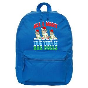 All I Want This Year Is Ragdoll Cat Wearing Christmas Hat Great Gift 16 in Basic Backpack