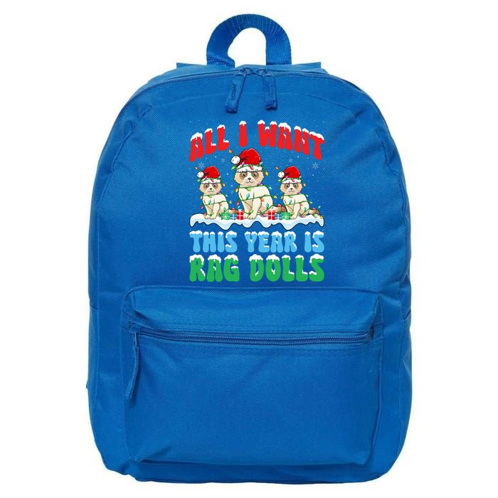 All I Want This Year Is Ragdoll Cat Wearing Christmas Hat Great Gift 16 in Basic Backpack