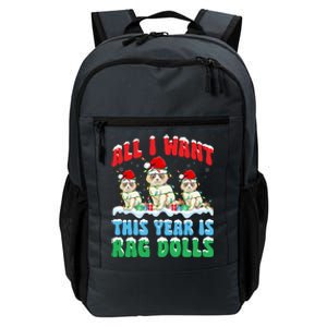 All I Want This Year Is Ragdoll Cat Wearing Christmas Hat Great Gift Daily Commute Backpack