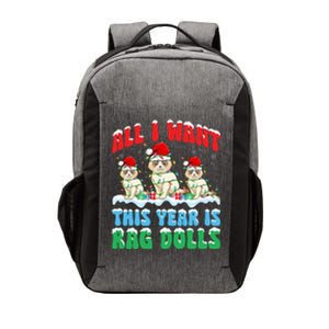 All I Want This Year Is Ragdoll Cat Wearing Christmas Hat Great Gift Vector Backpack