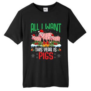 All I Want This Year Is Pigs Wearing Santa Hat Christmas Meaningful Gift Tall Fusion ChromaSoft Performance T-Shirt