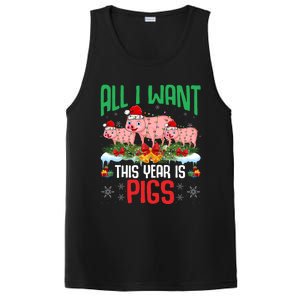 All I Want This Year Is Pigs Wearing Santa Hat Christmas Meaningful Gift PosiCharge Competitor Tank