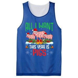 All I Want This Year Is Pigs Wearing Santa Hat Christmas Meaningful Gift Mesh Reversible Basketball Jersey Tank