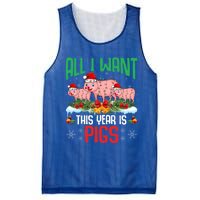 All I Want This Year Is Pigs Wearing Santa Hat Christmas Meaningful Gift Mesh Reversible Basketball Jersey Tank