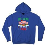 All I Want This Year Is Pigs Wearing Santa Hat Christmas Meaningful Gift Tall Hoodie