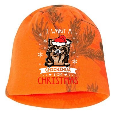 All I Want For Christmas Is A Chihuahua Santa Reindeer Cool Gift Kati - Camo Knit Beanie