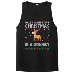 All I Want For Christmas Is A Donkey Ugly Xmas Cool Gift PosiCharge Competitor Tank