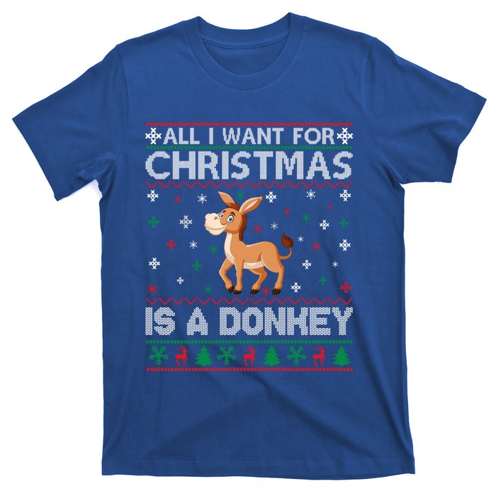 All I Want For Christmas Is A Donkey Ugly Xmas Cool Gift T-Shirt