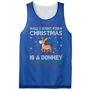 All I Want For Christmas Is A Donkey Ugly Xmas Cool Gift Mesh Reversible Basketball Jersey Tank