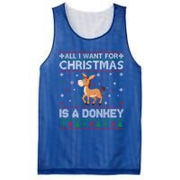 All I Want For Christmas Is A Donkey Ugly Xmas Cool Gift Mesh Reversible Basketball Jersey Tank