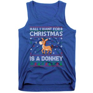 All I Want For Christmas Is A Donkey Ugly Xmas Cool Gift Tank Top