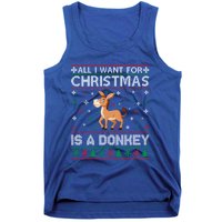 All I Want For Christmas Is A Donkey Ugly Xmas Cool Gift Tank Top