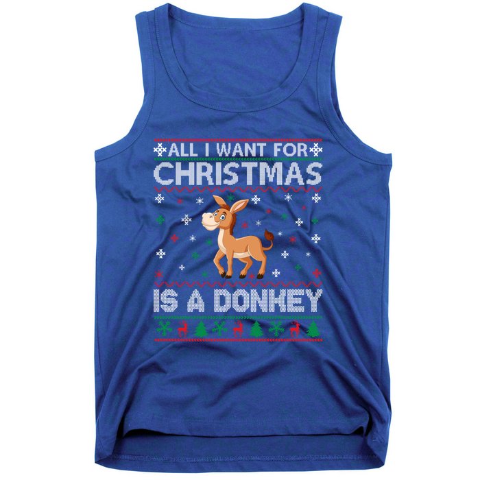 All I Want For Christmas Is A Donkey Ugly Xmas Cool Gift Tank Top