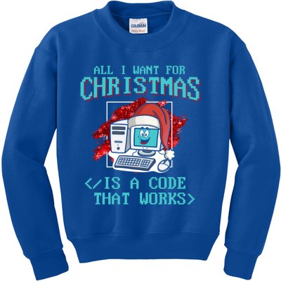 All I Want For Christmas Is A Code That Works Cool Gift Programming Gift Kids Sweatshirt