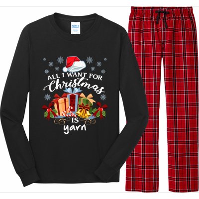 All I Want For Christmas Is Yarn Knitters Long Sleeve Pajama Set