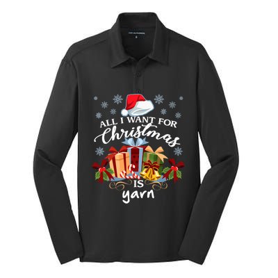 All I Want For Christmas Is Yarn Knitters Silk Touch Performance Long Sleeve Polo