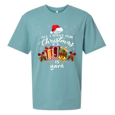 All I Want For Christmas Is Yarn Knitters Sueded Cloud Jersey T-Shirt