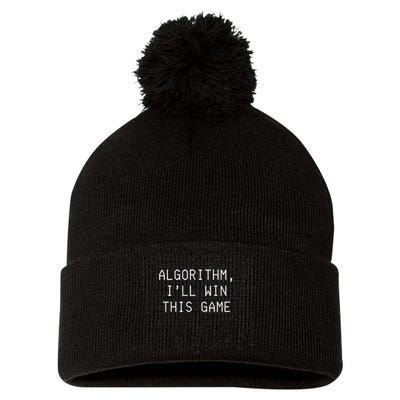 Algorithm ILl Win This Game Code Data Ai Tech Funny Pom Pom 12in Knit Beanie