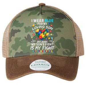 april I Wear Blue For My Son Puzzle Pieces autism Legacy Tie Dye Trucker Hat