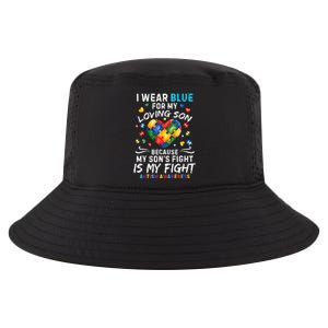 april I Wear Blue For My Son Puzzle Pieces autism Cool Comfort Performance Bucket Hat