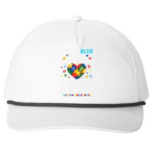 april I Wear Blue For My Son Puzzle Pieces autism Snapback Five-Panel Rope Hat