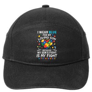 april I Wear Blue For My Son Puzzle Pieces autism 7-Panel Snapback Hat