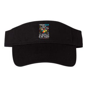 april I Wear Blue For My Son Puzzle Pieces autism Valucap Bio-Washed Visor