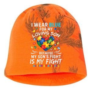 april I Wear Blue For My Son Puzzle Pieces autism Kati - Camo Knit Beanie