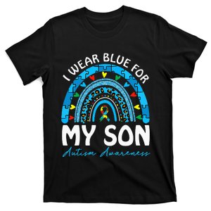 april I Wear Blue For My Son Autism Awareness T-Shirt