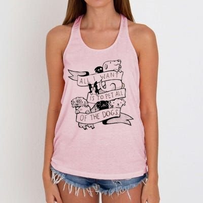 All I Want Is To Pet All Of The Dogs Women's Knotted Racerback Tank