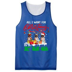 All I Want For Xmas Is A Pug Three Santa Reindeer Elf Dogs Gift Mesh Reversible Basketball Jersey Tank