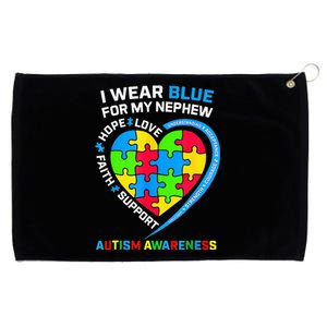 april I Wear Blue For My Nephew Autism Month Grommeted Golf Towel