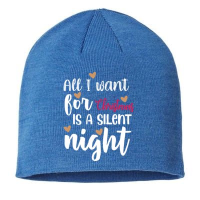 All I Want For Christmas Is A Silent Night Great Gift Sustainable Beanie