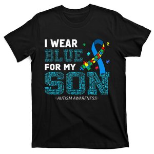 april I Wear Blue For My Son Autism Awareness T-Shirt