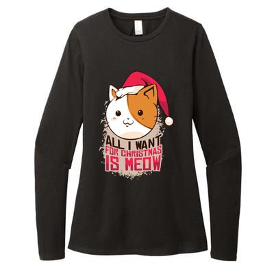 All I Want For Christmas Is Meow Funny Cat Gift Womens CVC Long Sleeve Shirt