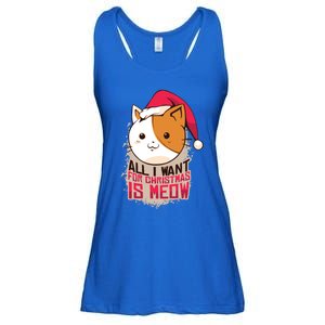 All I Want For Christmas Is Meow Funny Cat Gift Ladies Essential Flowy Tank