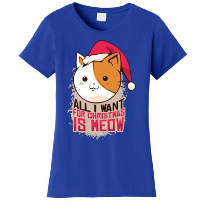 All I Want For Christmas Is Meow Funny Cat Gift Women's T-Shirt