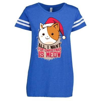 All I Want For Christmas Is Meow Funny Cat Gift Enza Ladies Jersey Football T-Shirt