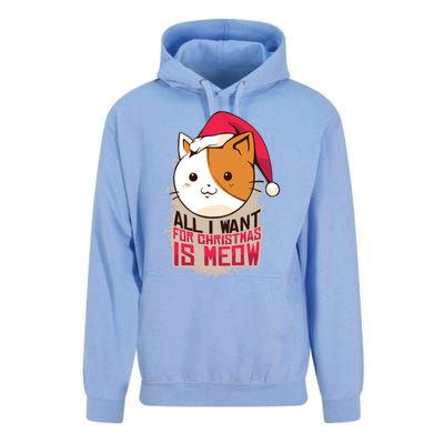 All I Want For Christmas Is Meow Funny Cat Gift Unisex Surf Hoodie