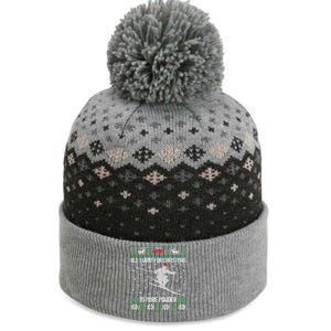 All I Want Is More Powder Ski Lover Skiing Ugly Christmas Gift The Baniff Cuffed Pom Beanie