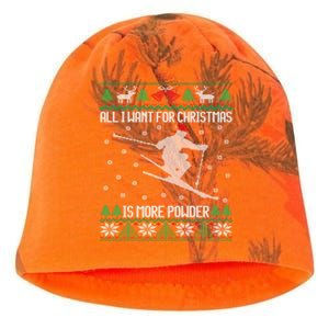 All I Want Is More Powder Ski Lover Skiing Ugly Christmas Gift Kati - Camo Knit Beanie