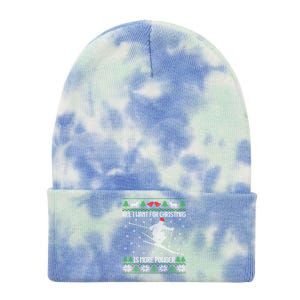 All I Want Is More Powder Ski Lover Skiing Ugly Christmas Gift Tie Dye 12in Knit Beanie