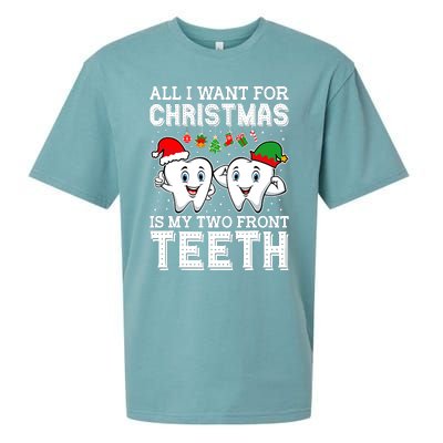 All I Want For Christmas Is My Two Front Teeth Funny Dentist Sueded Cloud Jersey T-Shirt