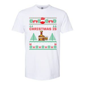 All I Want For Christmas Is Bourbon Funny Ugly Sweater Gift Great Gift Softstyle CVC T-Shirt