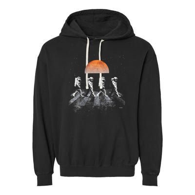 Astronauts In Walking In Space Occupy Mars Garment-Dyed Fleece Hoodie
