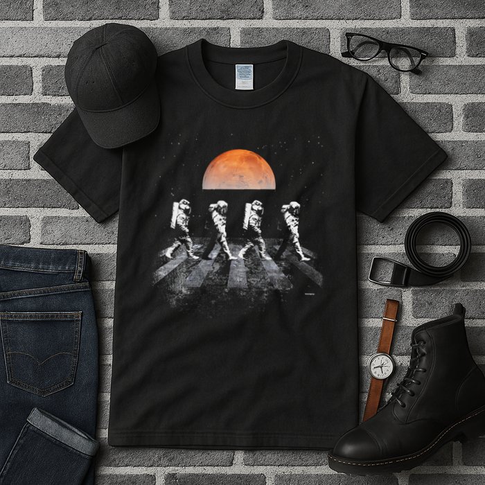 Astronauts In Walking In Space Occupy Mars Tall T-Shirt