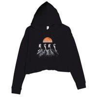 Astronauts In Walking In Space Occupy Mars Crop Fleece Hoodie