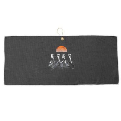 Astronauts In Walking In Space Occupy Mars Large Microfiber Waffle Golf Towel