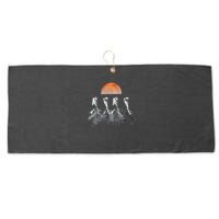 Astronauts In Walking In Space Occupy Mars Large Microfiber Waffle Golf Towel